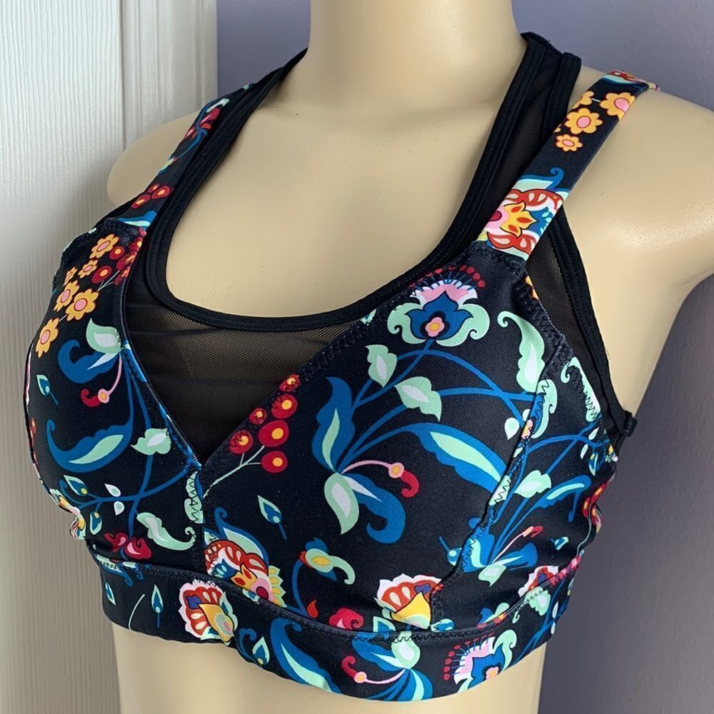 JoyLab Mesh Lined Wire free Sports Bra M Black